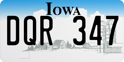 IA license plate DQR347