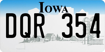 IA license plate DQR354