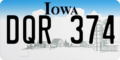 IA license plate DQR374