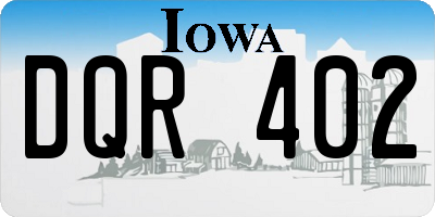 IA license plate DQR402