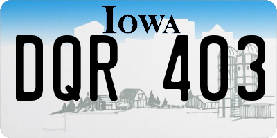 IA license plate DQR403