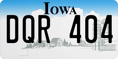 IA license plate DQR404