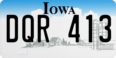 IA license plate DQR413