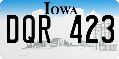 IA license plate DQR423