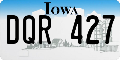 IA license plate DQR427