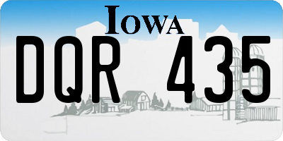 IA license plate DQR435