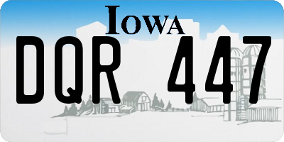 IA license plate DQR447