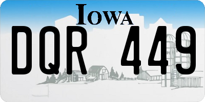 IA license plate DQR449