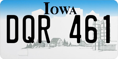 IA license plate DQR461