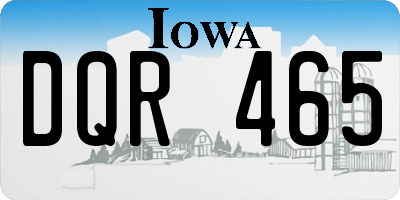IA license plate DQR465