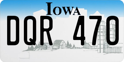 IA license plate DQR470
