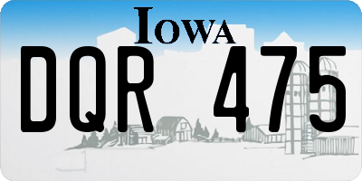 IA license plate DQR475