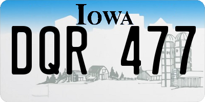 IA license plate DQR477