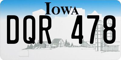 IA license plate DQR478