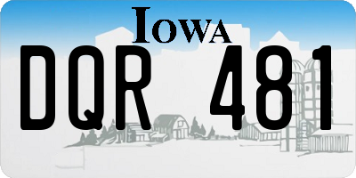 IA license plate DQR481