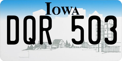 IA license plate DQR503
