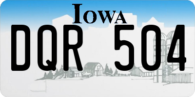 IA license plate DQR504