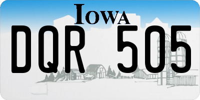 IA license plate DQR505