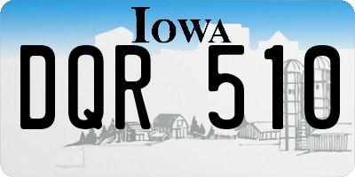 IA license plate DQR510