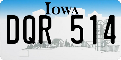IA license plate DQR514