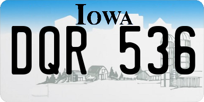 IA license plate DQR536