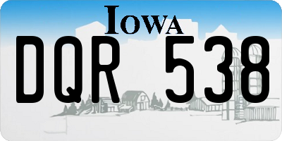 IA license plate DQR538
