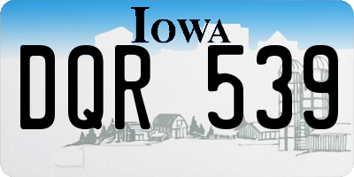 IA license plate DQR539