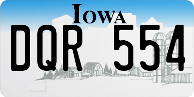 IA license plate DQR554