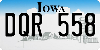 IA license plate DQR558