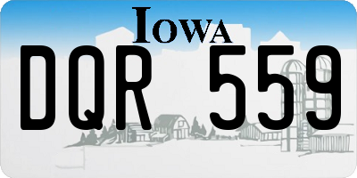 IA license plate DQR559