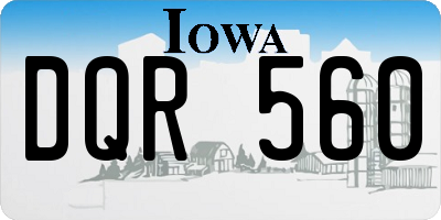 IA license plate DQR560
