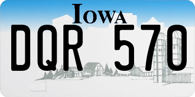 IA license plate DQR570