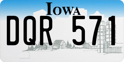 IA license plate DQR571