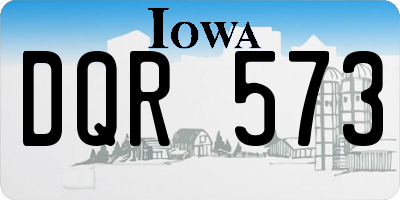 IA license plate DQR573