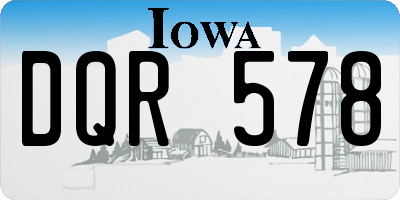 IA license plate DQR578