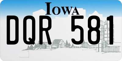 IA license plate DQR581