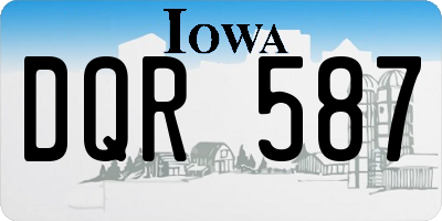 IA license plate DQR587