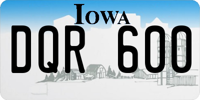IA license plate DQR600