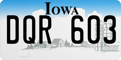 IA license plate DQR603