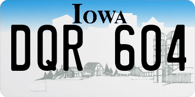 IA license plate DQR604