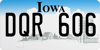 IA license plate DQR606
