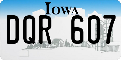 IA license plate DQR607
