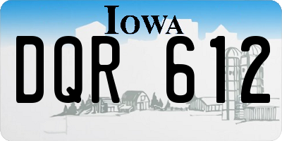 IA license plate DQR612