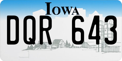 IA license plate DQR643