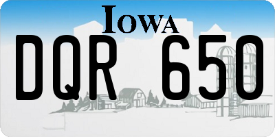 IA license plate DQR650