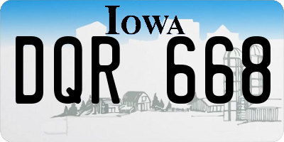 IA license plate DQR668
