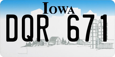 IA license plate DQR671