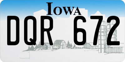 IA license plate DQR672