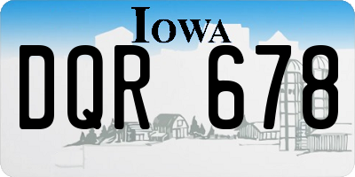 IA license plate DQR678