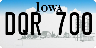 IA license plate DQR700